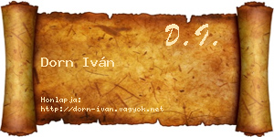 Dorn Iván névjegykártya